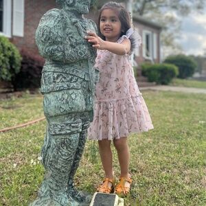 Rare Editions Toddler Girls’ Multi Floral Embroidered Sequin Mesh Dress 3T